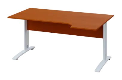 CRK 28 - 164 stůl kancelářský, rohový, pravý, kovová podnož bílá, deska 25 mm, široký 1600 mm, třeše